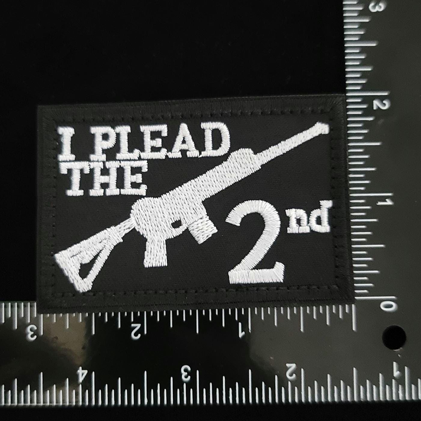 I Plead the 2nd Velcro Patch – Patriotic Tactical Morale Patch – Hook and Loop Accessory for Gear, Backpacks, and Vests