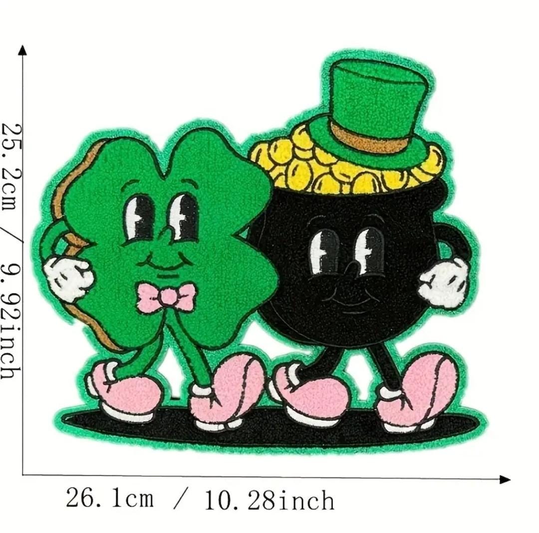St. Patrick Pot of Gold Iron On Patch