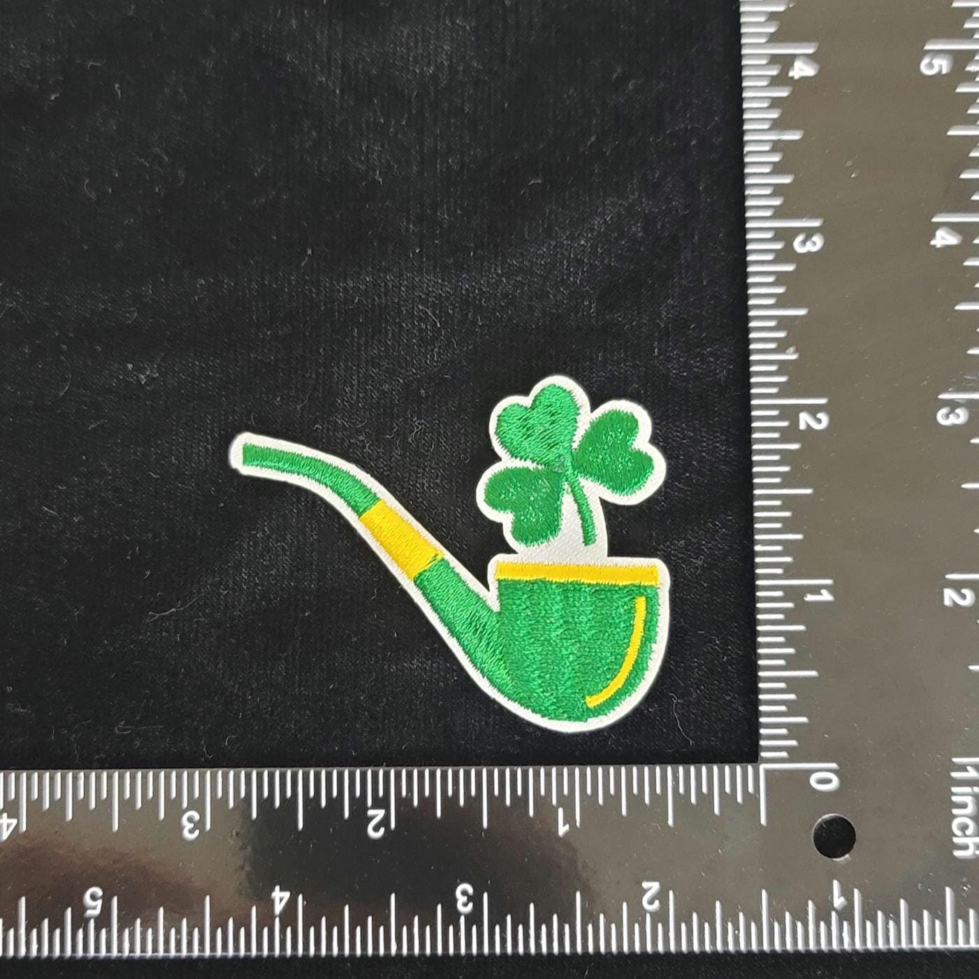Lucky Shamrock Pipe Patch – Bold & Unique Embroidered Design Iron On
