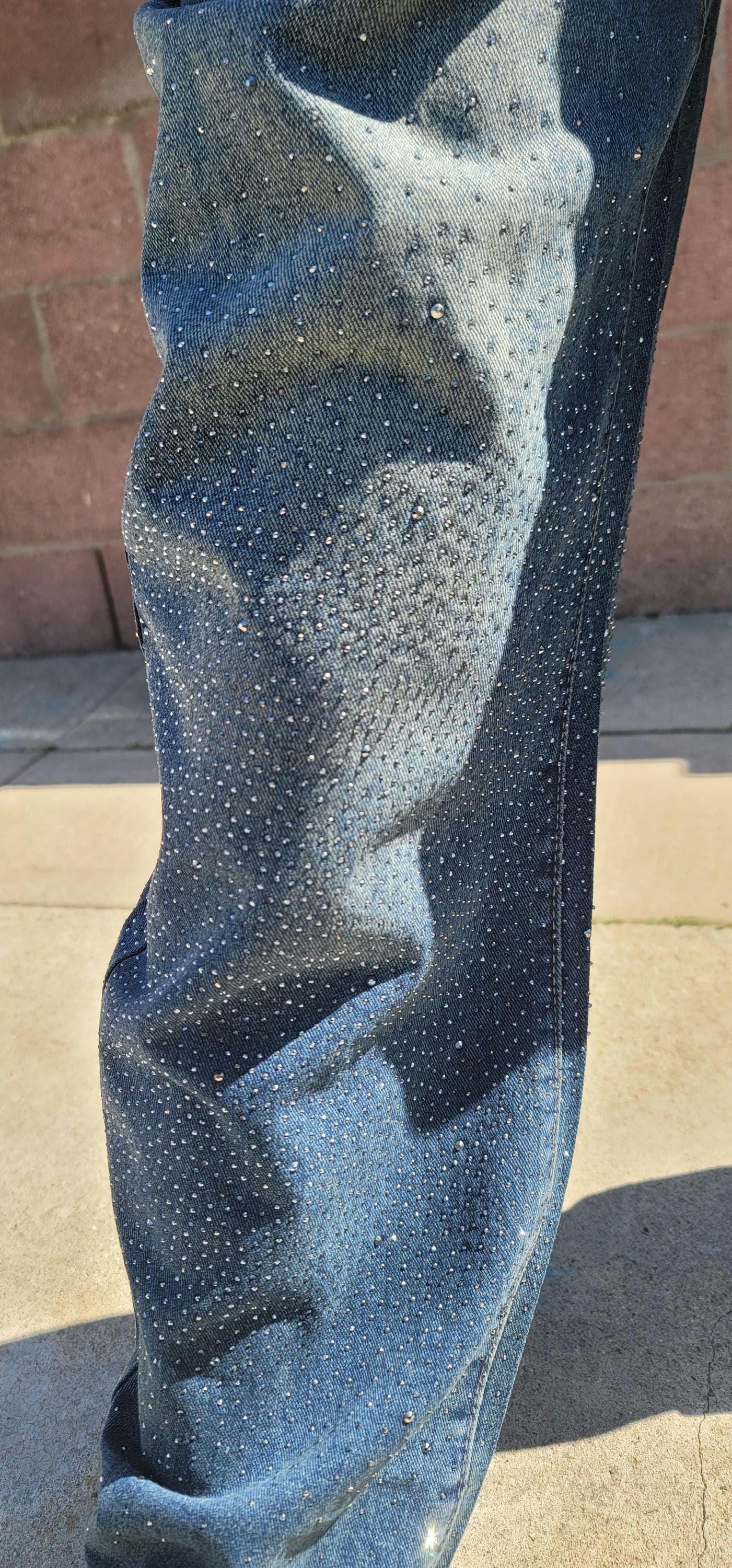 Crystal Dreams Rhinestone Jeans – Shine with Every Step