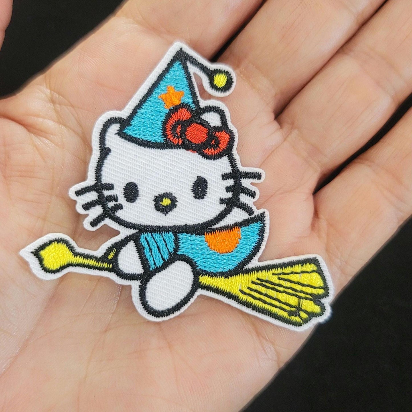 Witchy Kitty Iron On Patch