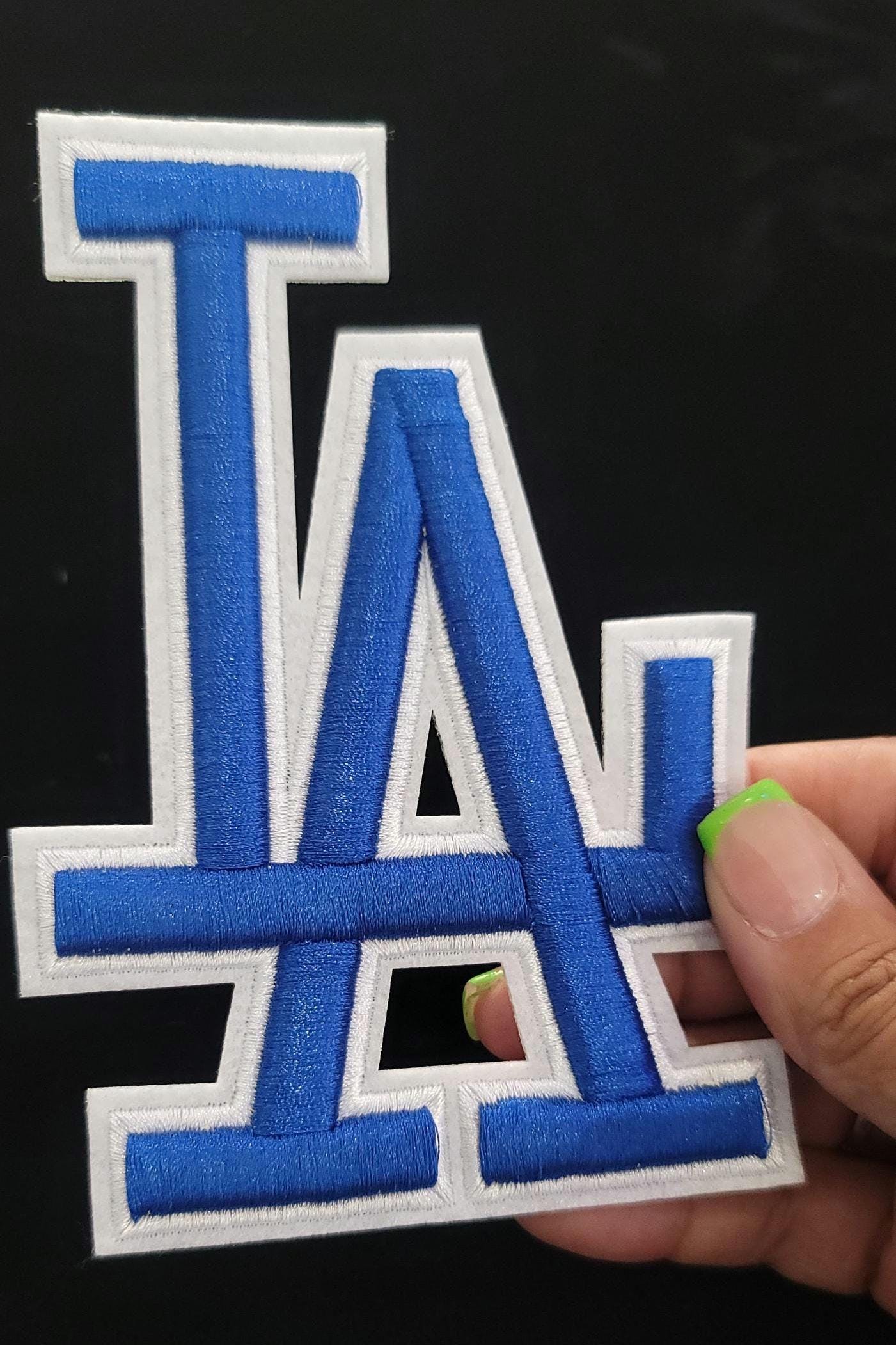 Blue LA Patch – 4x6 Inch Large Iron On Patch | California Vibes | LA Apparel Accessory | West Coast Stitch-On