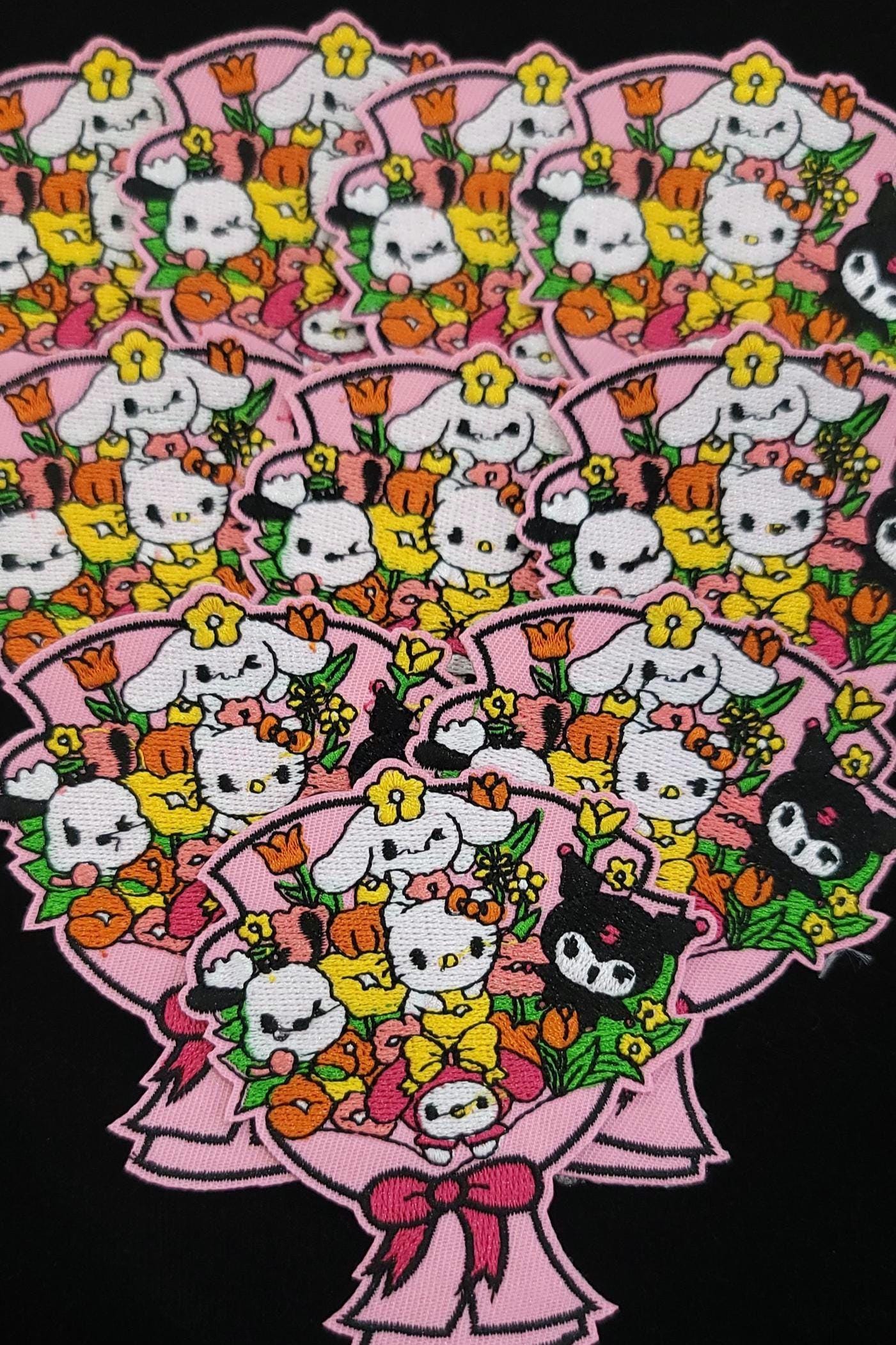 Limited Edition Flower Bouquet Patch – Iron-On, Sew-On | Cute Pastel Characters & Spring Florals