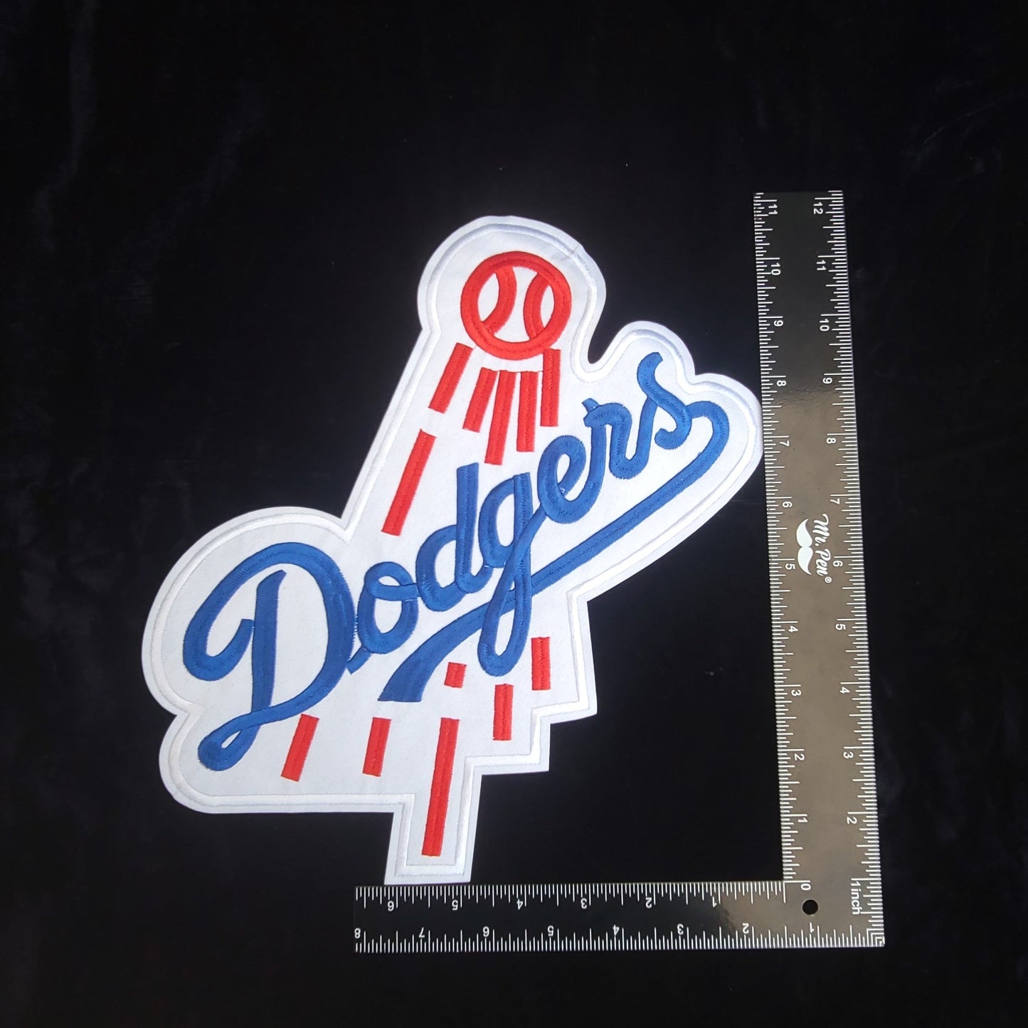 Large Retro LA Baseball Logo Patch – Embroidered Iron-On/Sew-On Applique (Approx. 11”)