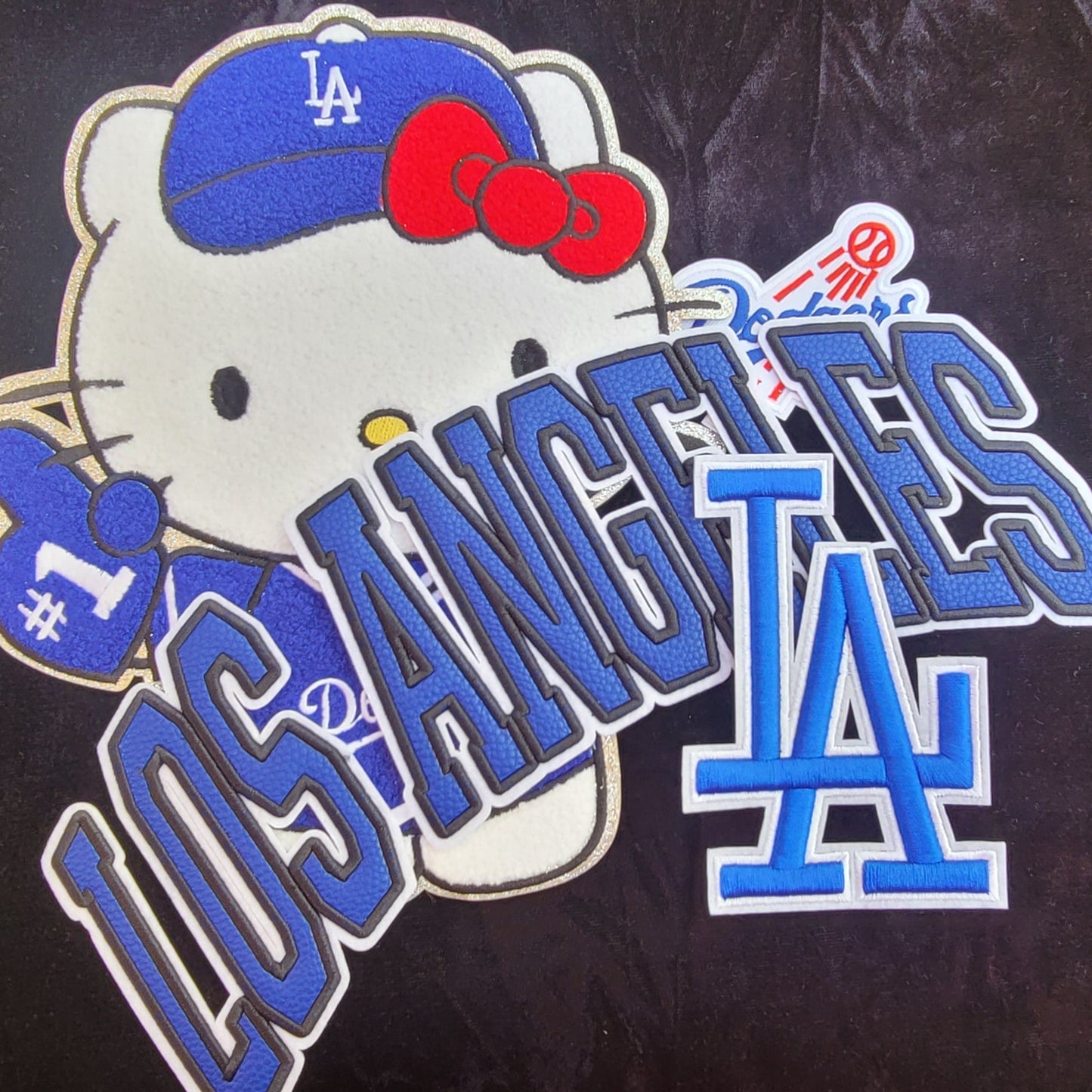4 Piece Blue Baseball Fan Inspired Patch Set | Large Embroidered Iron On Applique Bundle | Jacket Backpack Hat Patch Set
