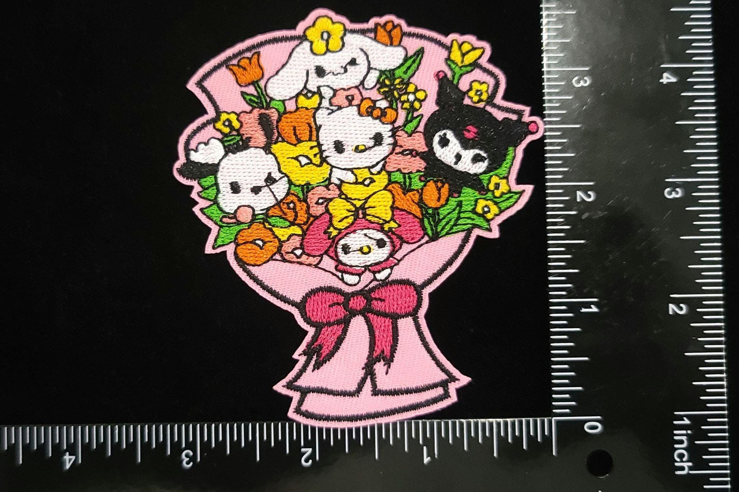 Limited Edition Flower Bouquet Patch – Iron-On, Sew-On | Cute Pastel Characters & Spring Florals