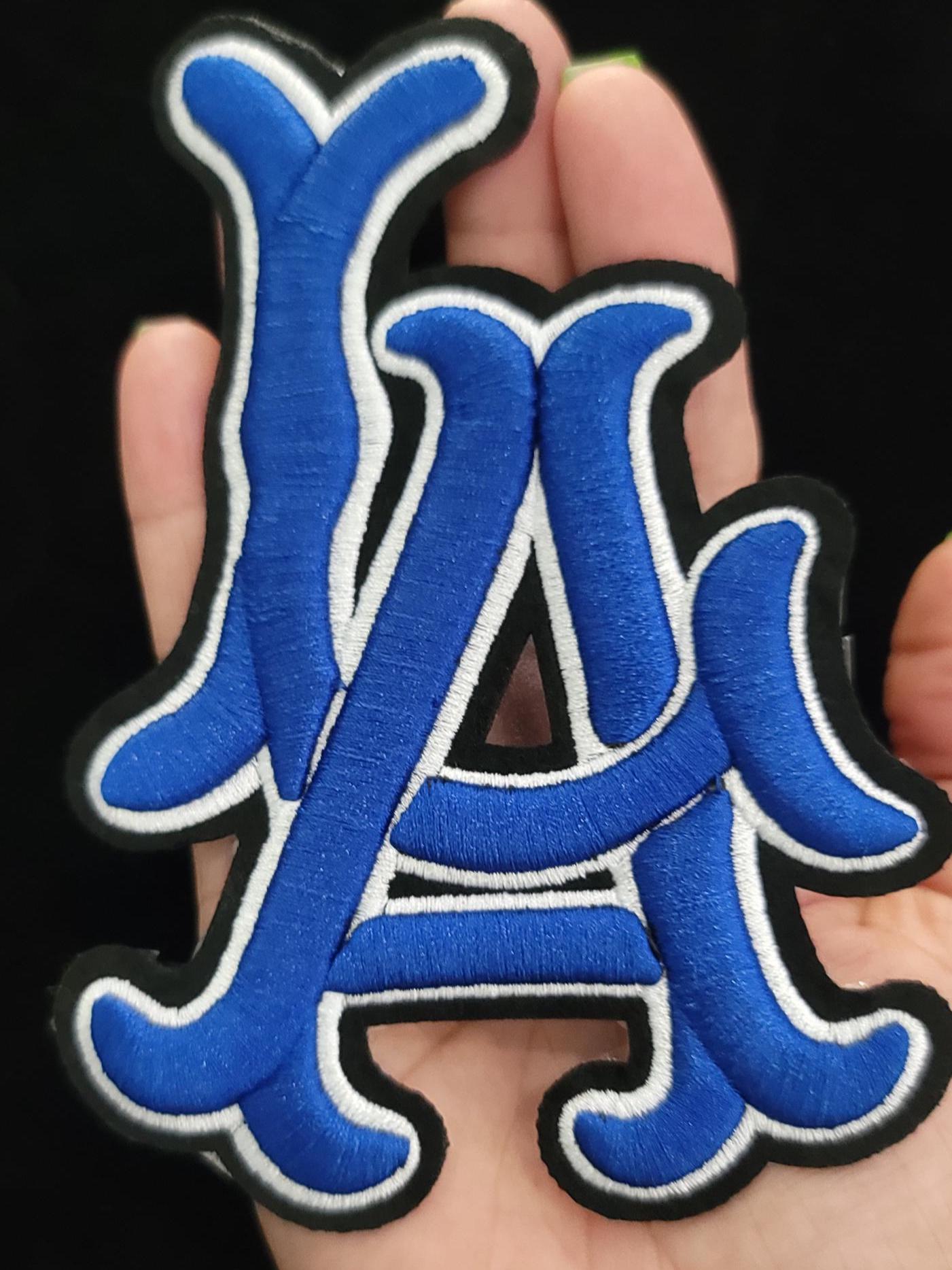 LA Patch – 4x6 Inch Embroidered Sew-On Patch | Multiple Color Options | West Coast Style | L.A. Streetwear Accent for Jackets & Bags