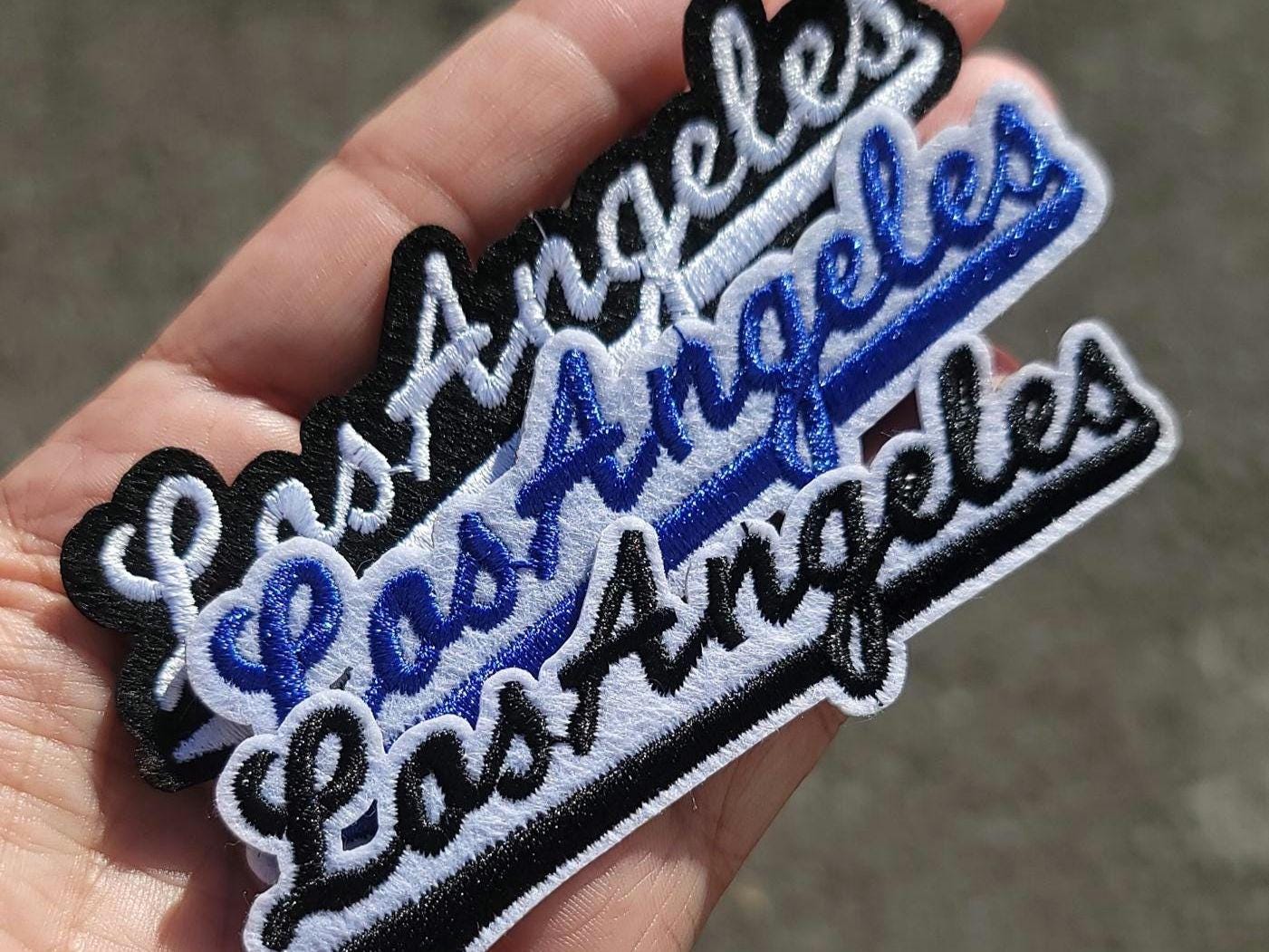 Los Angeles Blue Patch – 4x1 Inch Iron-On or Sew-On | California City Patch | West Coast Style | LA Accent Patch for Jackets & Bags
