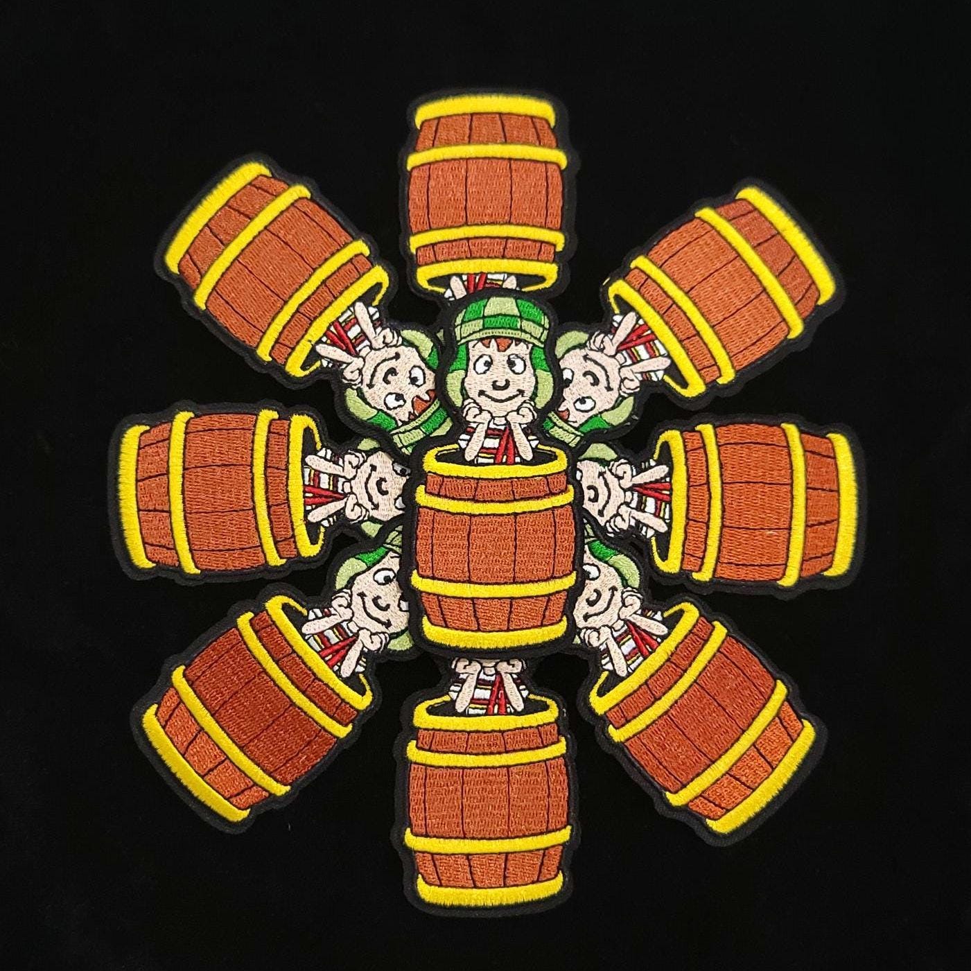 Kid in Barrel Patch – Inspired Cartoon Embroidered Patch | Iron-On or Sew-On | Classic Throwback Vibes