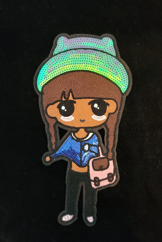 Travel Girl Sew On Patch