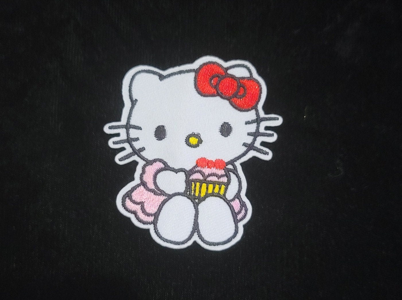 Whisker-licking Good: Hello Kitty Cupcake Delight Iron On Patch