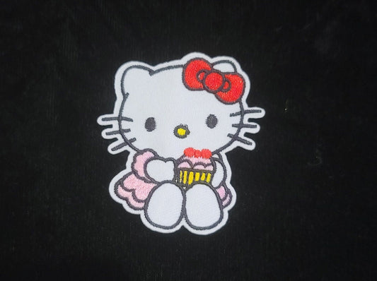 Whisker-licking Good: Hello Kitty Cupcake Delight Iron On Patch