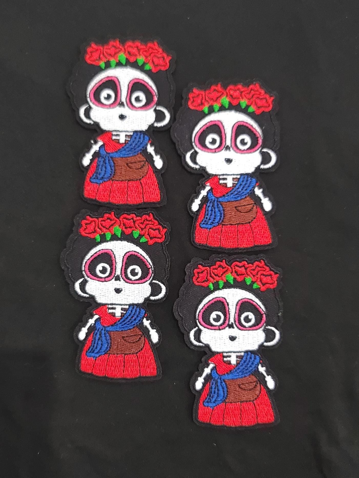 Sugar Skull Girl Patch | Day of the Dead Embroidered Iron On Patch | Dia de los Muertos Patch | Floral Skeleton Patch for Jackets & Bags