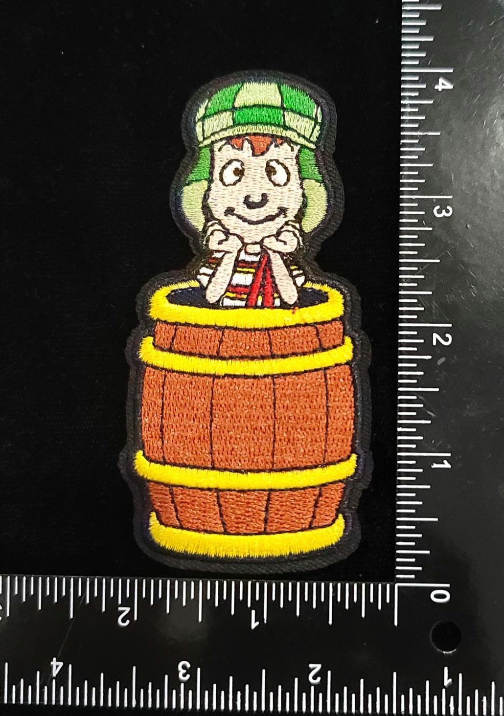 Kid in Barrel Patch – Inspired Cartoon Embroidered Patch | Iron-On or Sew-On | Classic Throwback Vibes