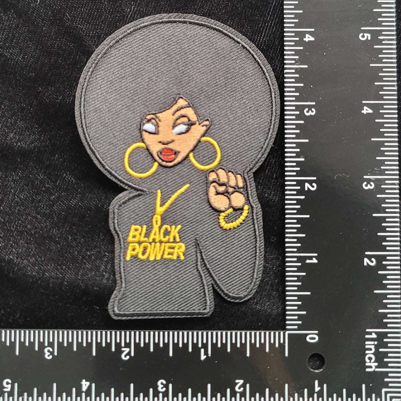 Black Power Afro Fist Women Iron On Patch