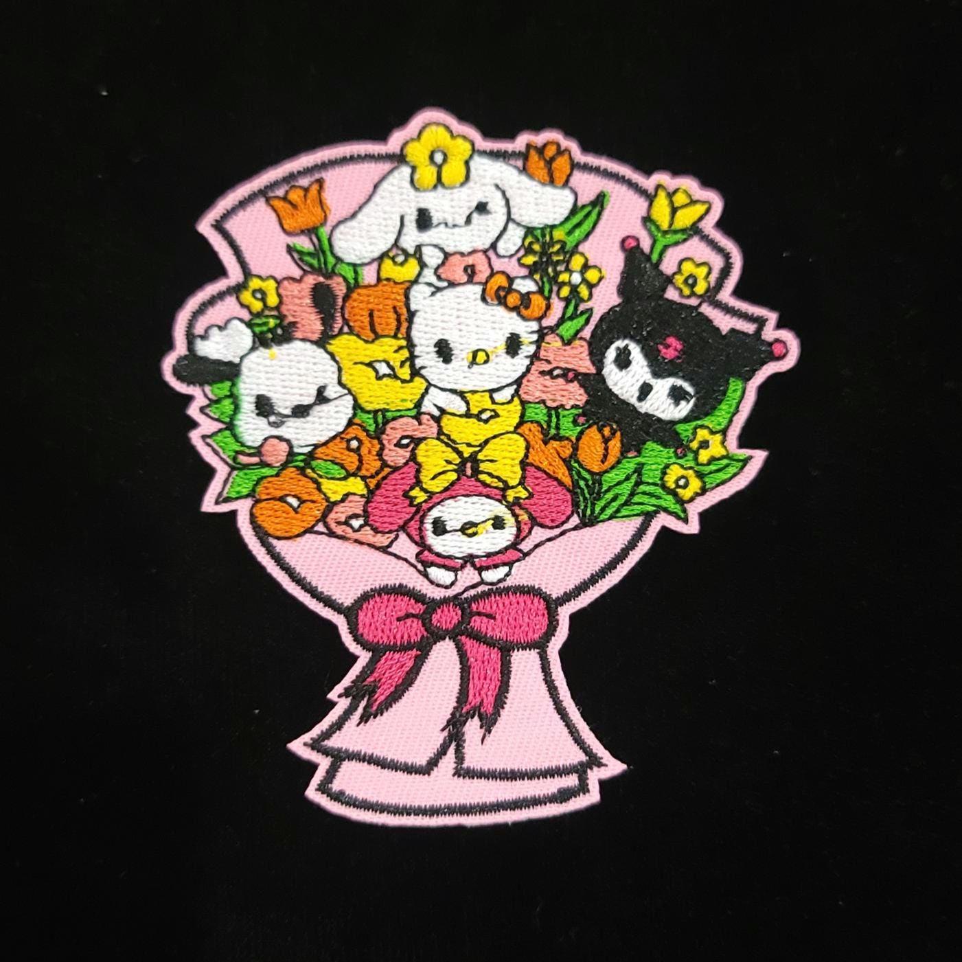 Limited Edition Flower Bouquet Patch – Iron-On, Sew-On | Cute Pastel Characters & Spring Florals