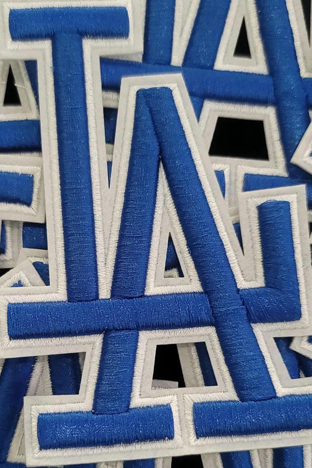 Blue LA Patch – 4x6 Inch Large Iron On Patch | California Vibes | LA Apparel Accessory | West Coast Stitch-On