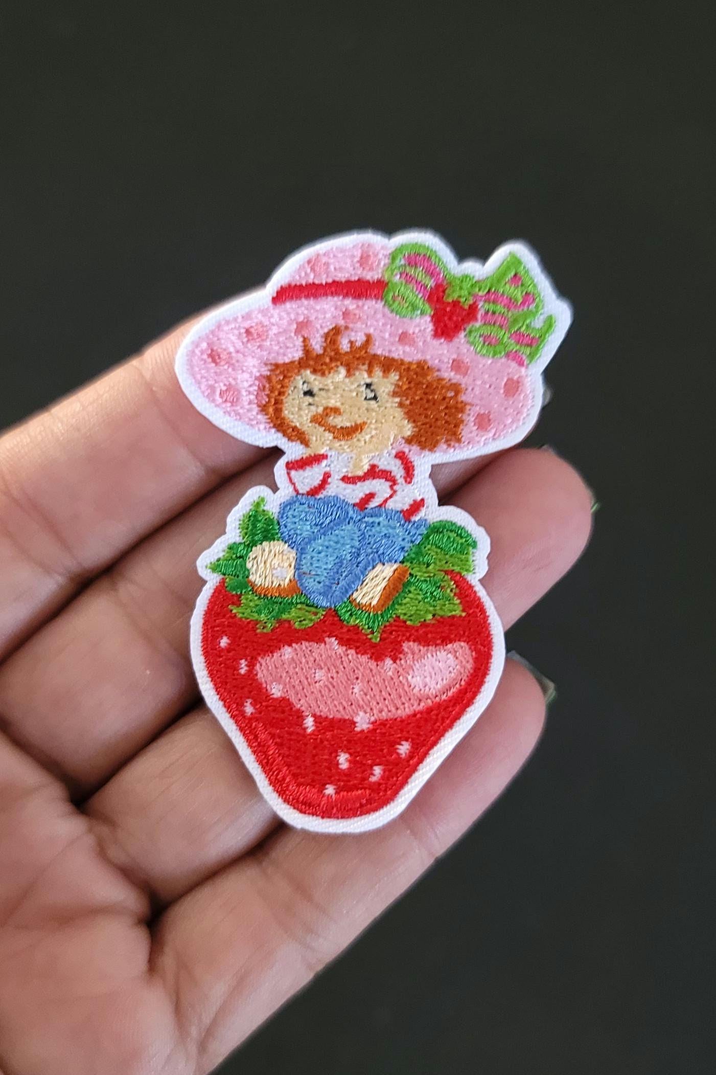 Strawberry Girl - Strawberry Vibes Embroidered Patch Set – Cute Red & Pink Iron-On Patches for Jackets, Bags, and More