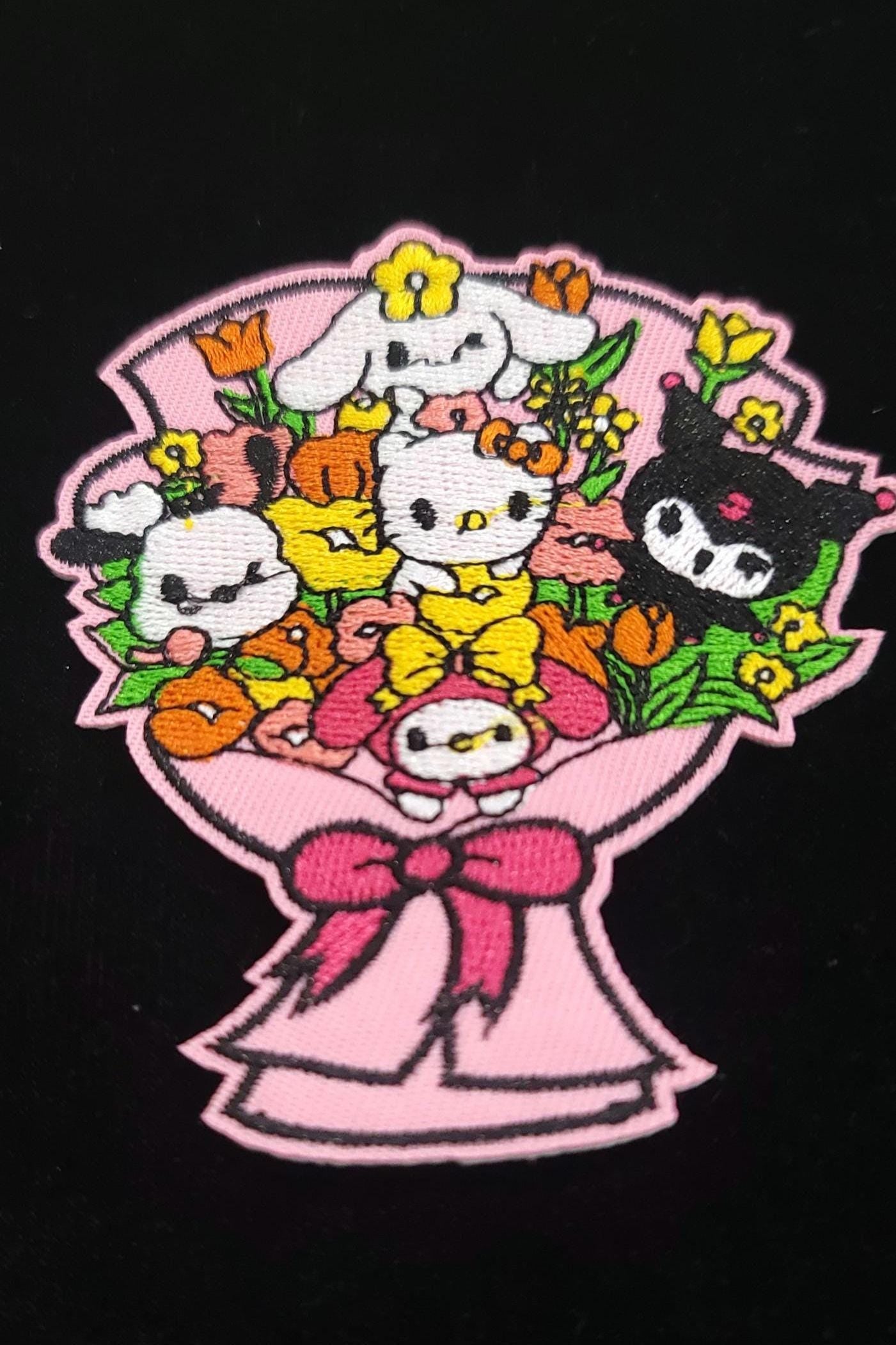 Limited Edition Flower Bouquet Patch – Iron-On, Sew-On | Cute Pastel Characters & Spring Florals