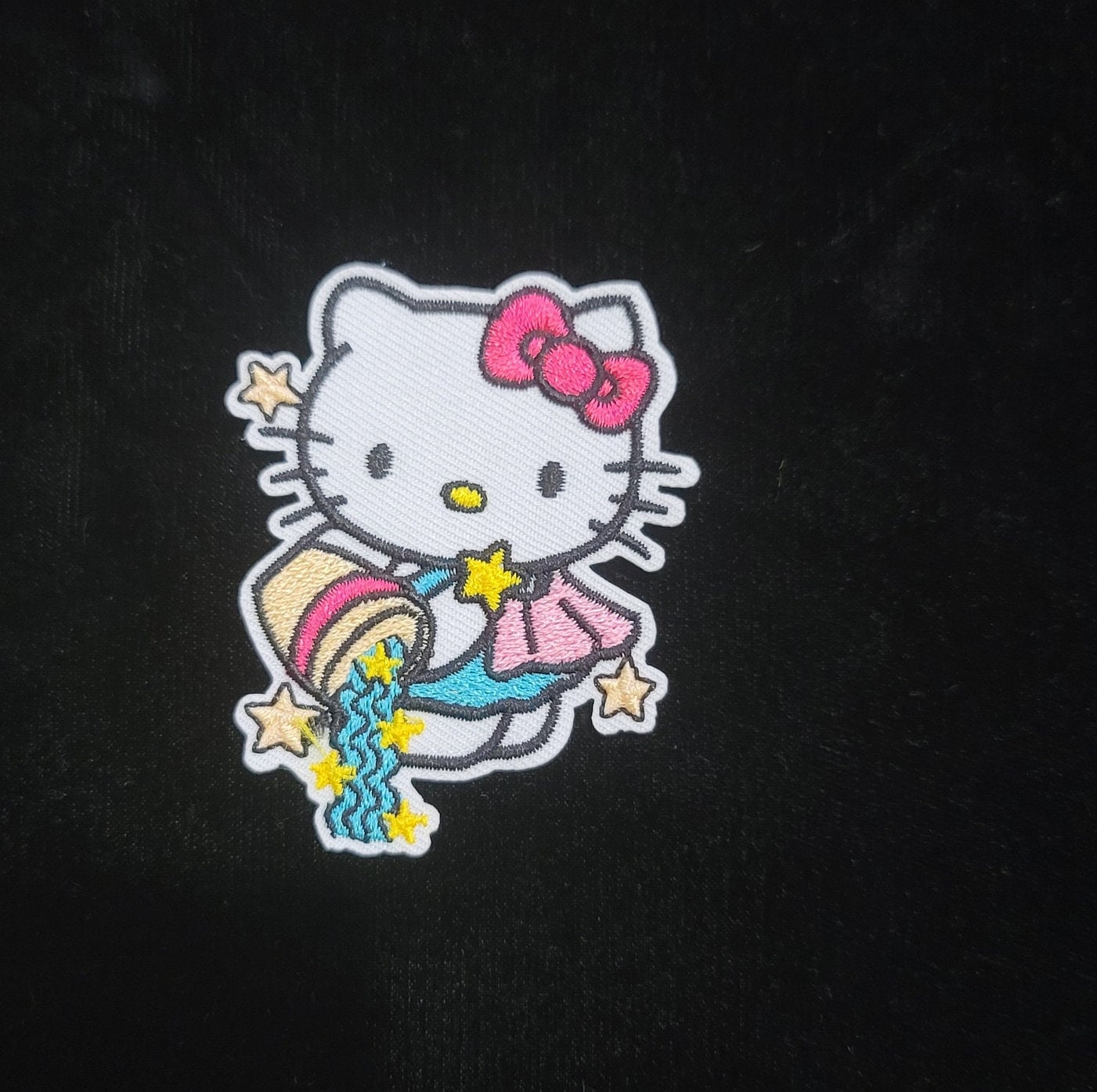 Hello Aquarian Kitty Iron On Patch
