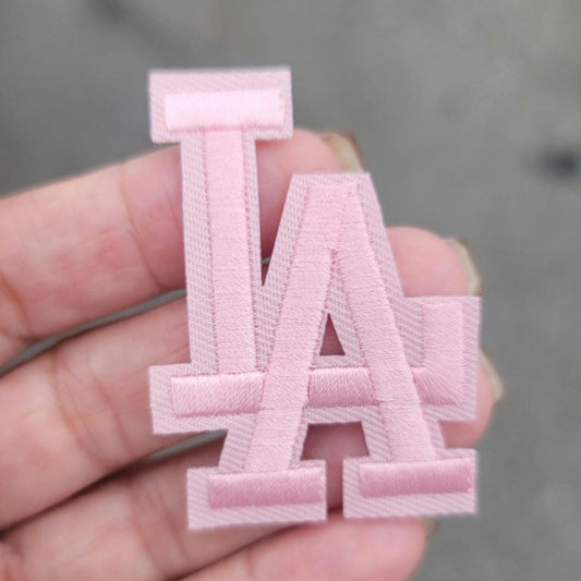Pink City Initials Patch – 2.5 x 1.5 Inch Sew-On or Iron-On Patch | Soft Vibe Accent Patch | Small Embroidered Letter Patch