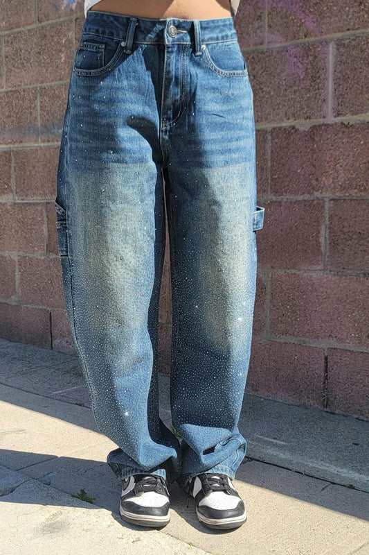 Crystal Dreams Rhinestone Jeans – Shine with Every Step