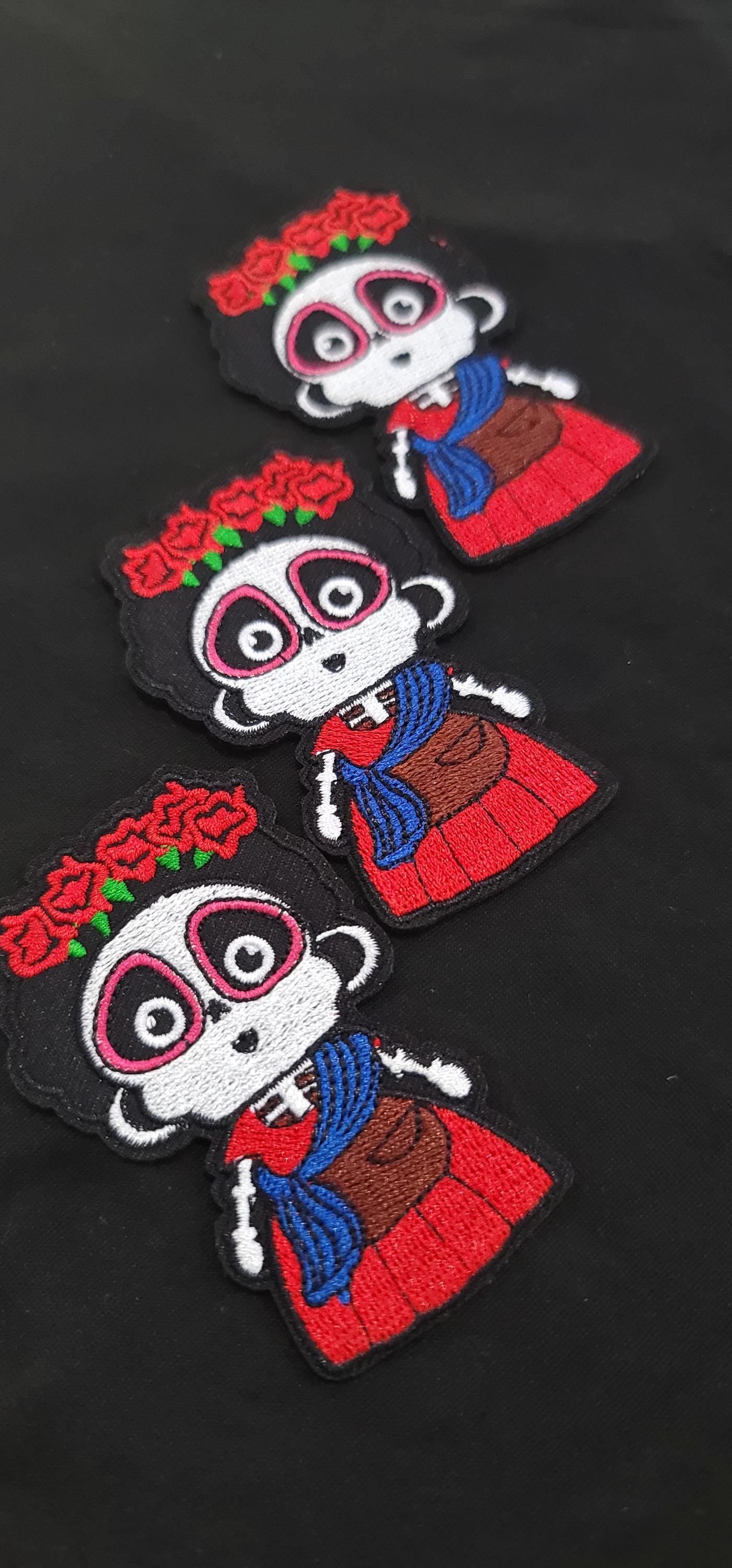 Sugar Skull Girl Patch | Day of the Dead Embroidered Iron On Patch | Dia de los Muertos Patch | Floral Skeleton Patch for Jackets & Bags