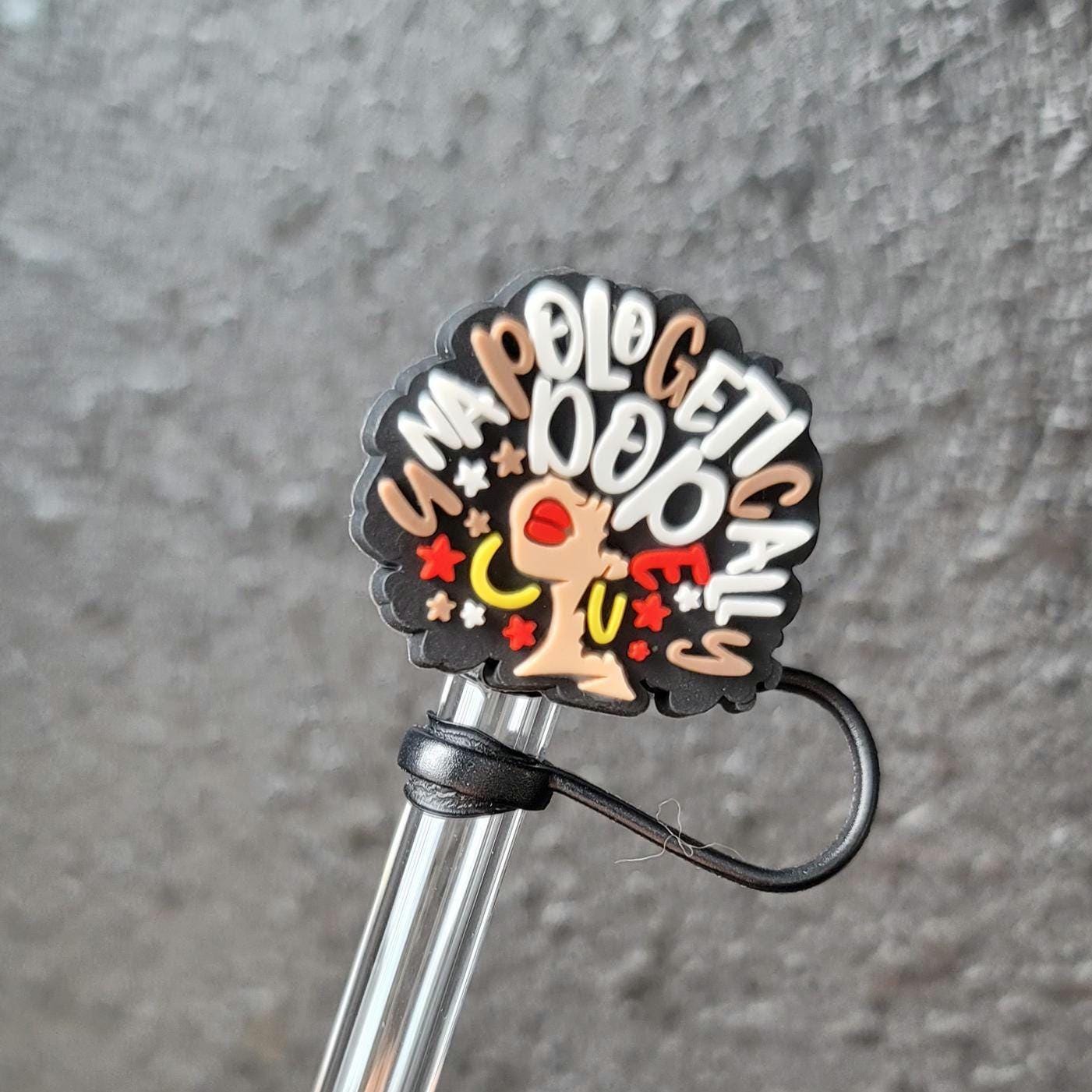 Straw Toppers – Reusable Straws with Afrocentric Designs, Cute & Trendy Drink Accessories