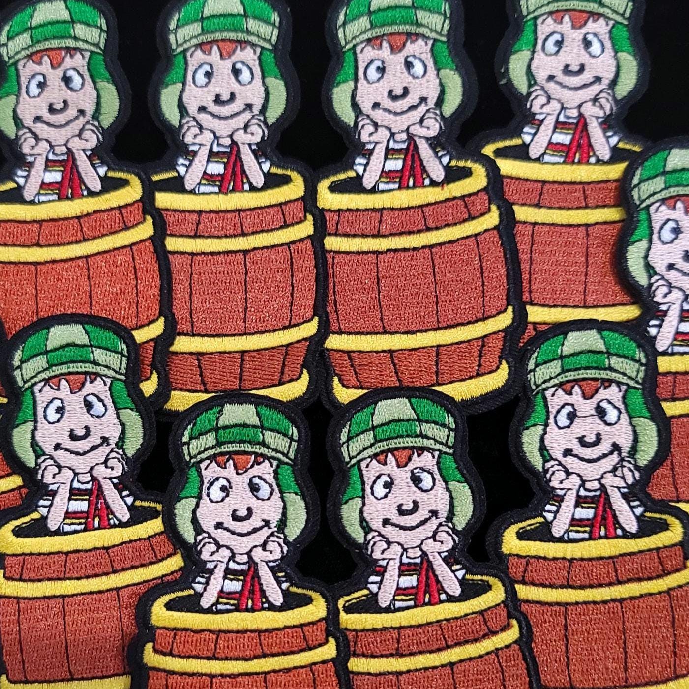 Kid in Barrel Patch – Inspired Cartoon Embroidered Patch | Iron-On or Sew-On | Classic Throwback Vibes