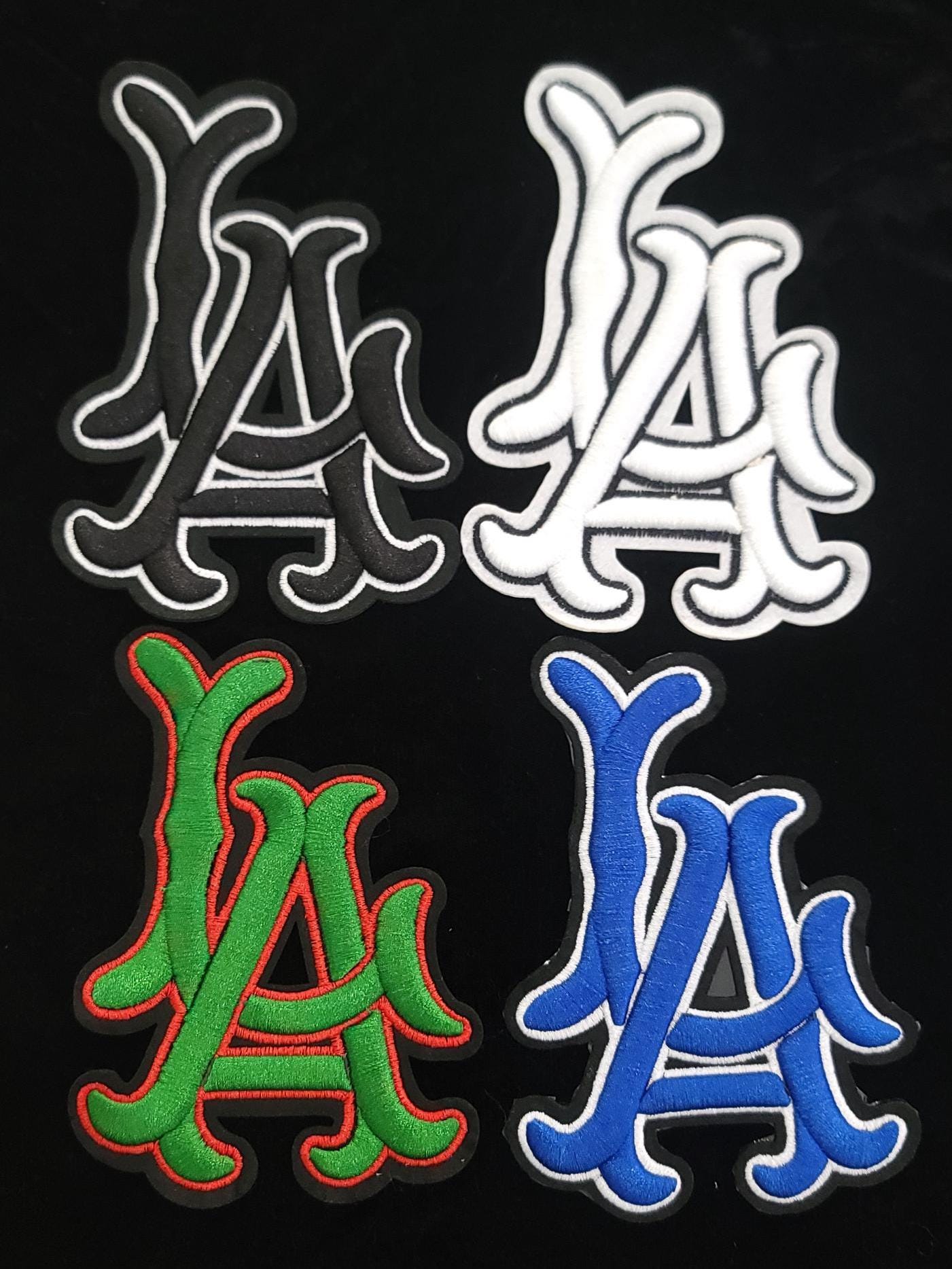 LA Patch – 4x6 Inch Embroidered Sew-On Patch | Multiple Color Options | West Coast Style | L.A. Streetwear Accent for Jackets & Bags