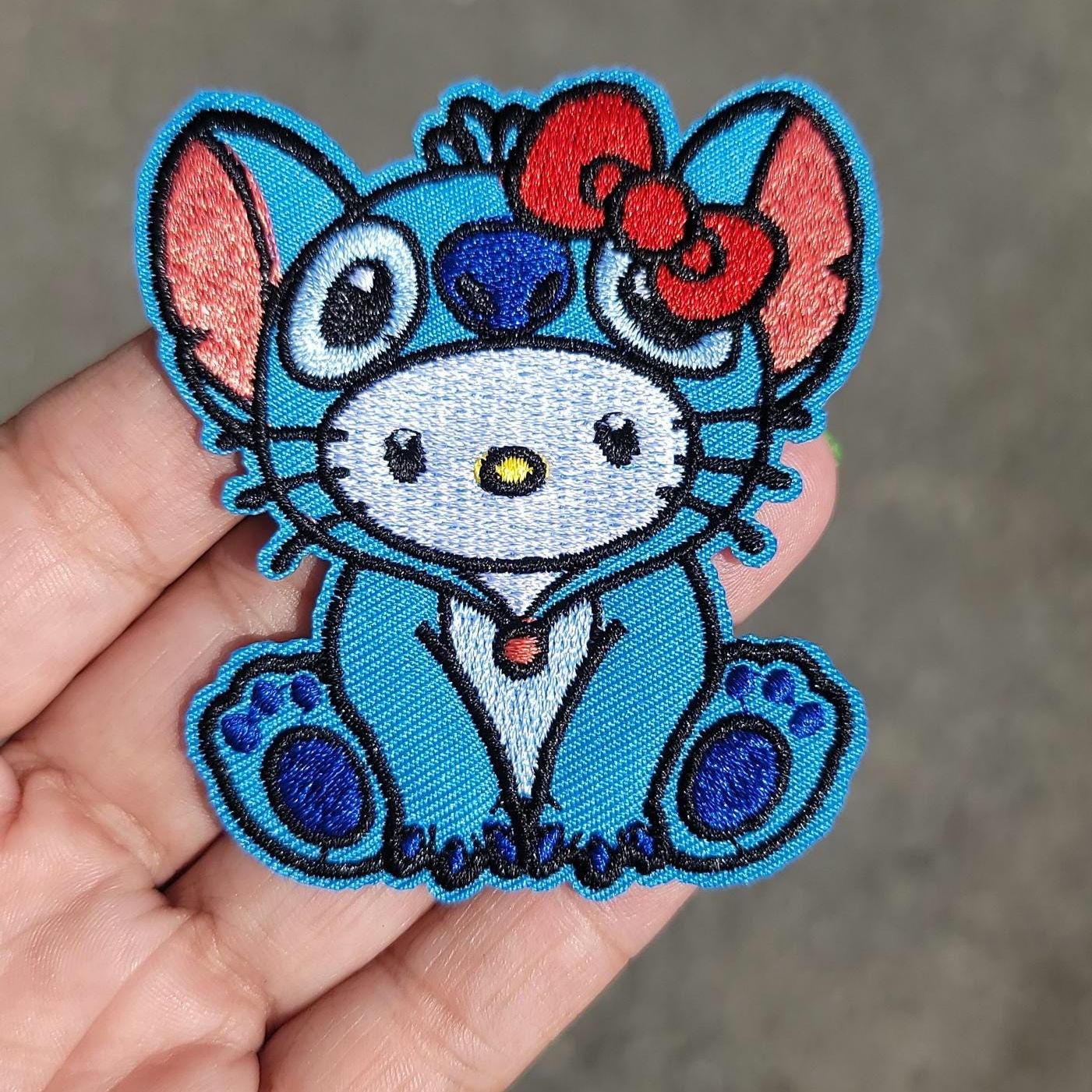 Blue Alien-Inspired Kitty Patch – Iron-On or Sew-On | Kawaii Mashup Patch
