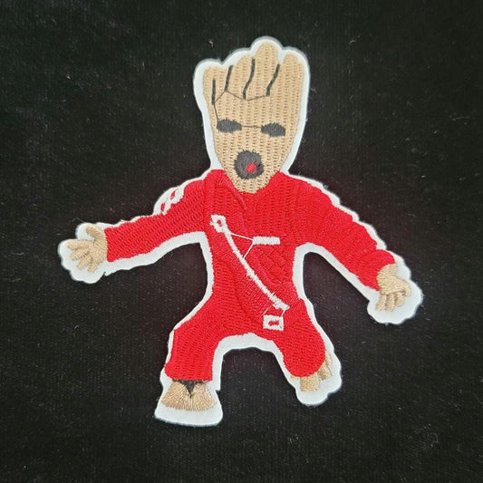 Cute Space Tree Patch in Red Outfit – Embroidered Iron On Patch for Jackets, Backpacks & Clothing – 4 Inch Patch