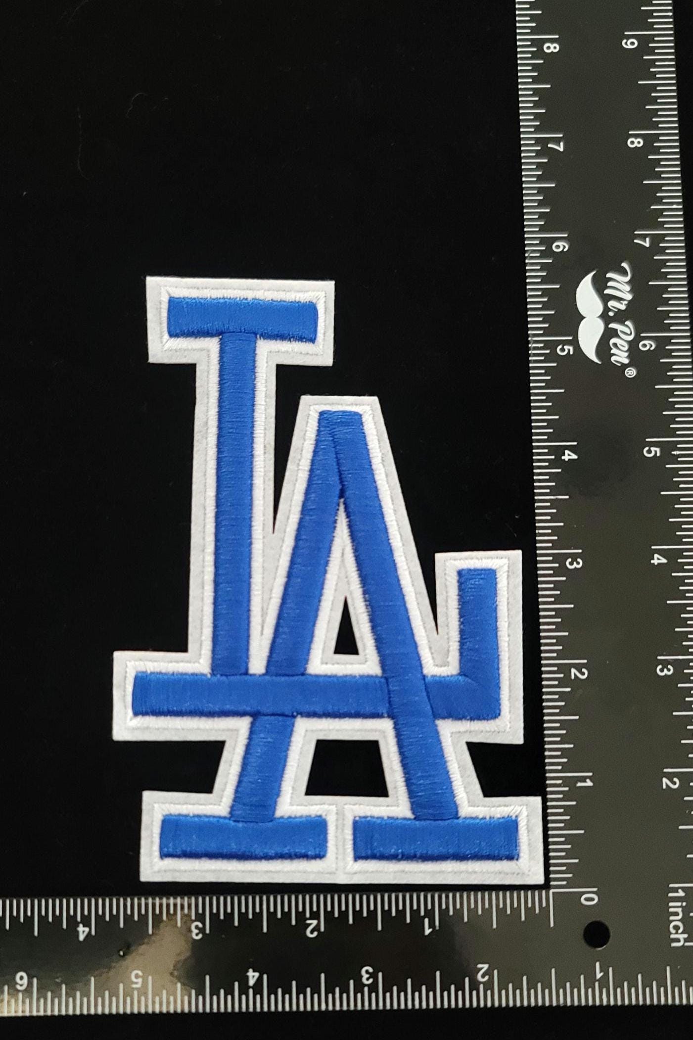 Blue LA Patch – 4x6 Inch Large Iron On Patch | California Vibes | LA Apparel Accessory | West Coast Stitch-On