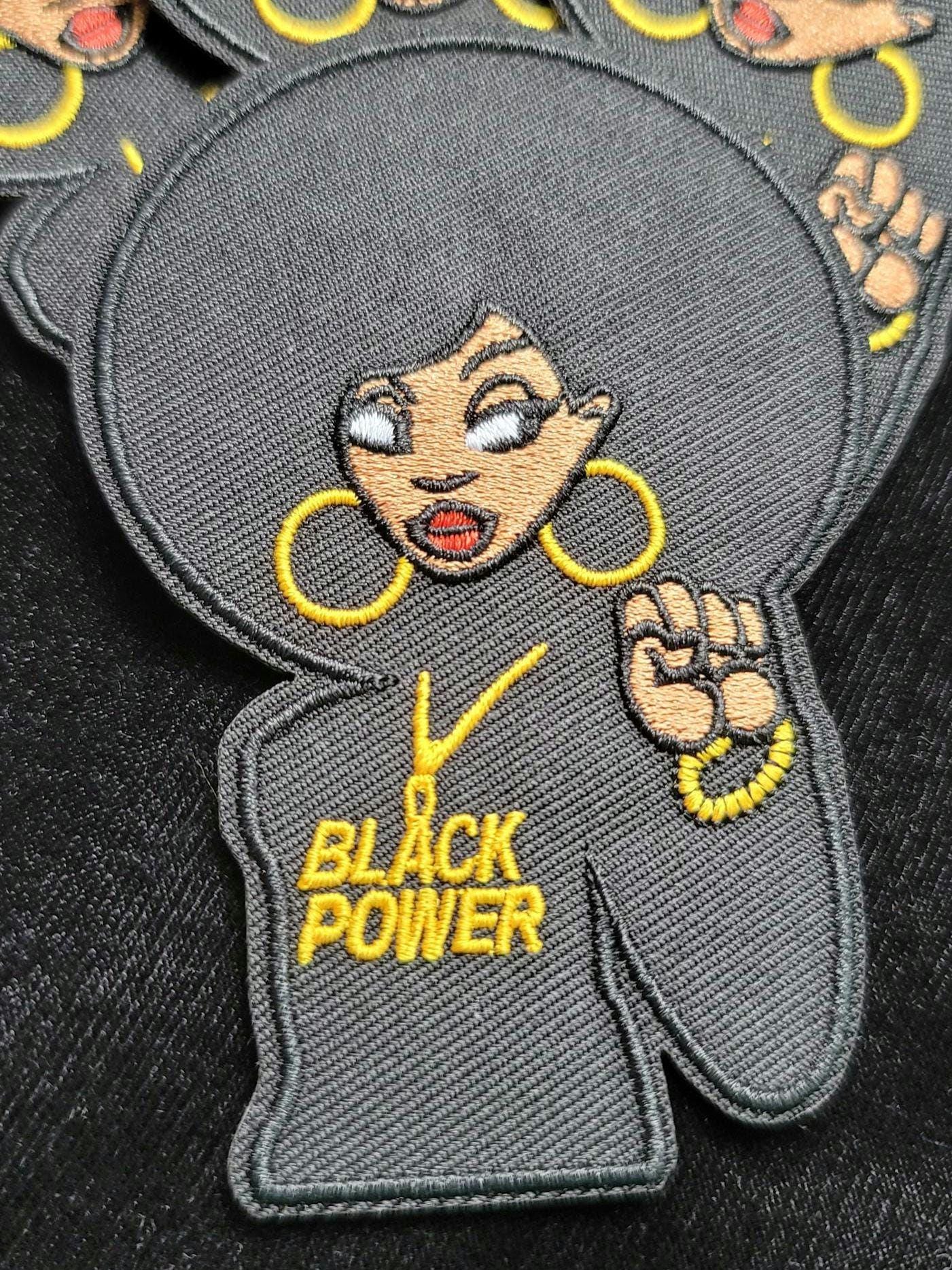 Black Power Afro Fist Women Iron On Patch