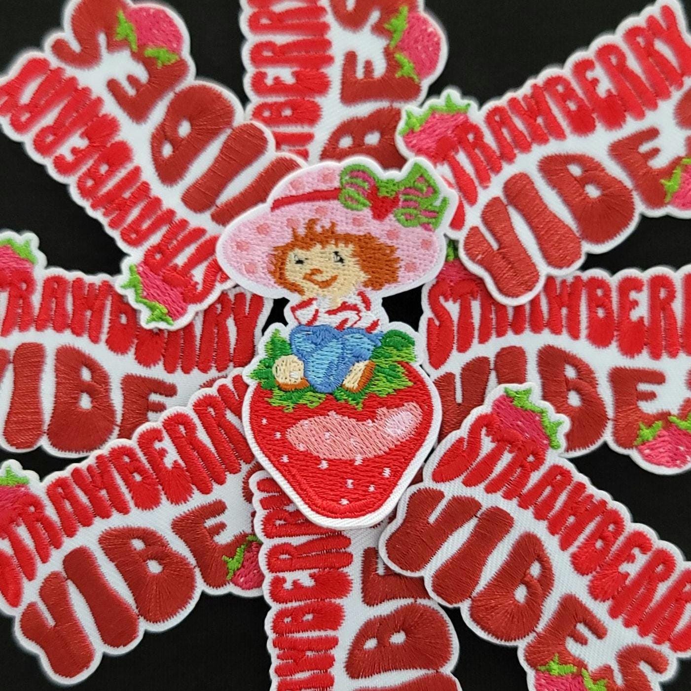 Strawberry Girl - Strawberry Vibes Embroidered Patch Set – Cute Red & Pink Iron-On Patches for Jackets, Bags, and More