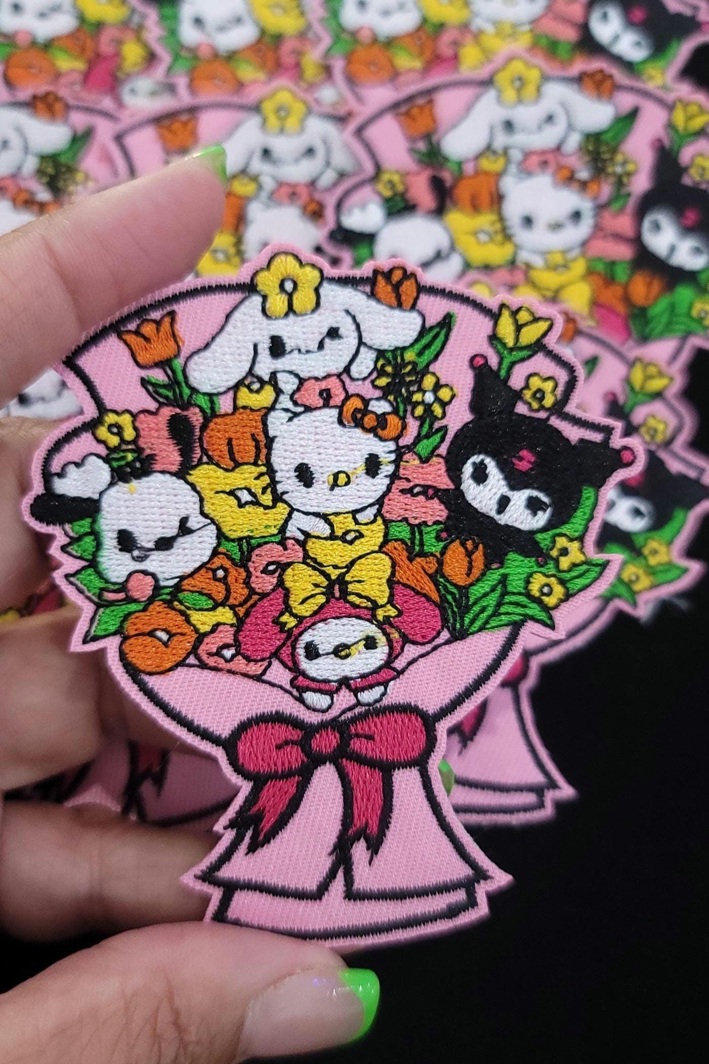 Limited Edition Flower Bouquet Patch – Iron-On, Sew-On | Cute Pastel Characters & Spring Florals