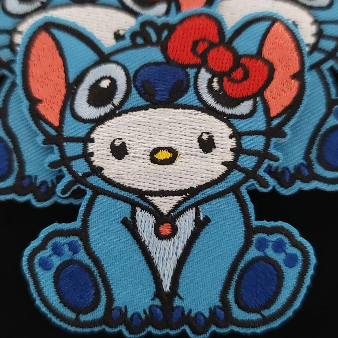 Blue Alien-Inspired Kitty Patch – Iron-On or Sew-On | Kawaii Mashup Patch